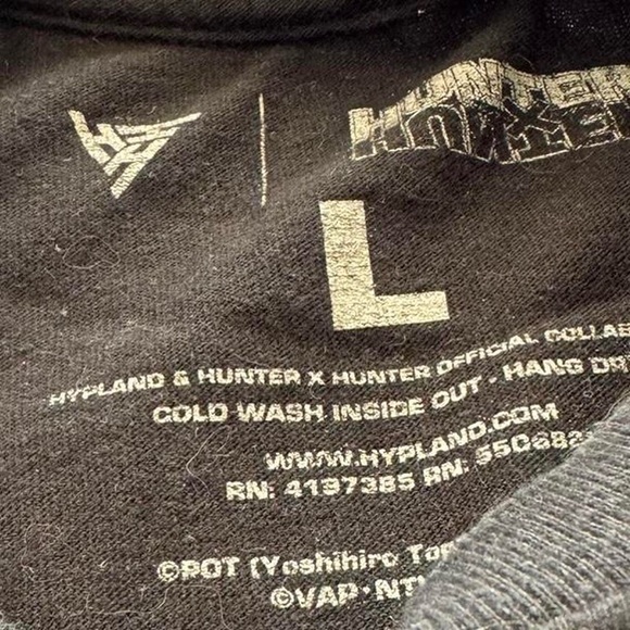 Large Black Hunter x Hunter Hypland Collab Skull Anime Graphic Tee Shirt - Picture 3 of 3